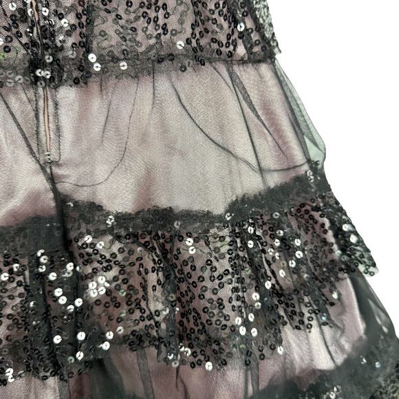 Masquerade Strapless Black Lace Pink Sweetheart Y2K Prom Dress Steampunk 11 / 12 - Picture 12 of 16